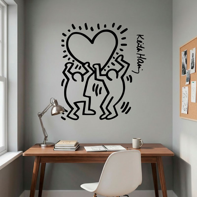 Keith Haring Figuren halten Herz 14