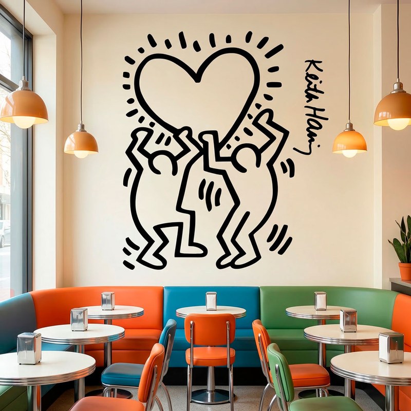 Keith Haring Figuren halten Herz 15