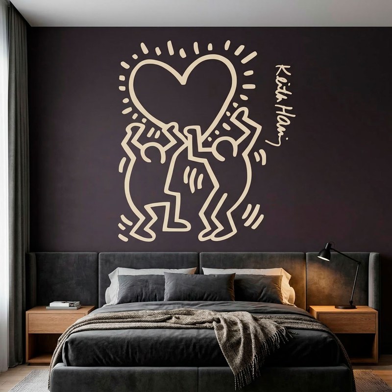 Keith Haring Figuren halten Herz 16