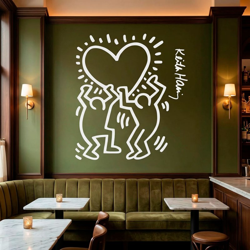Keith Haring Figuren halten Herz 3