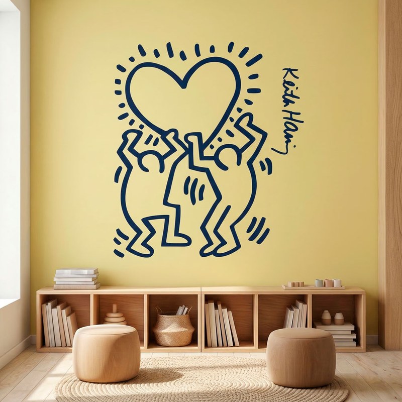 Keith Haring Figuren halten Herz 4