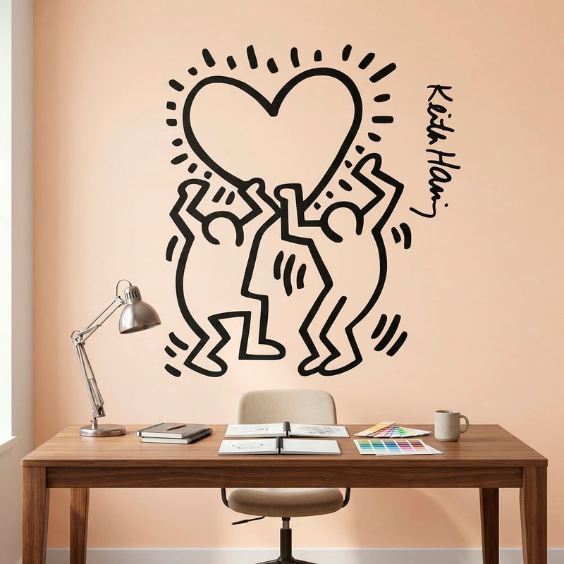 Keith Haring Figuren halten Herz 7