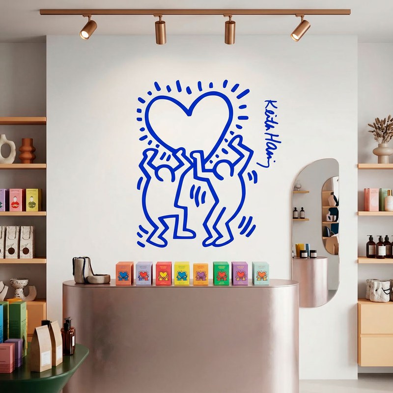 Keith Haring Figuren halten Herz 8