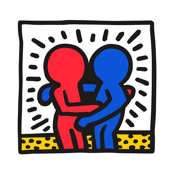 Aufkleber: Umarmung Keith Haring