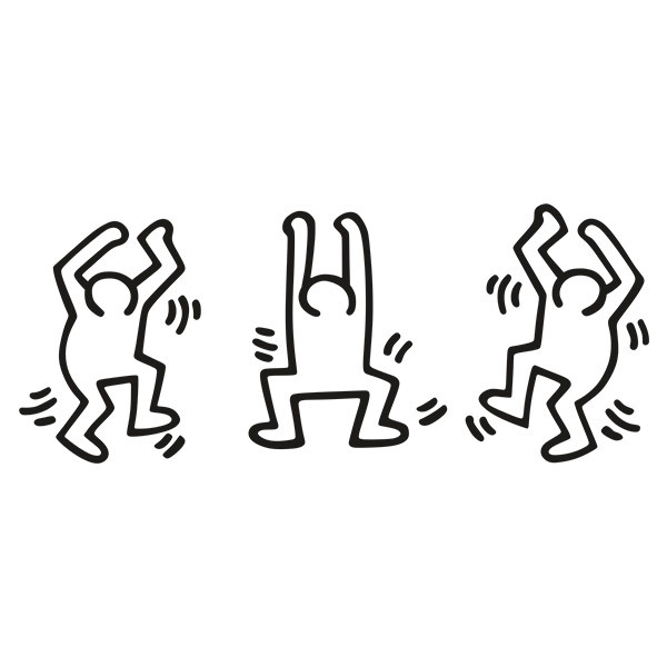 Wandtattoos: Keith Haring Tanzende Figuren