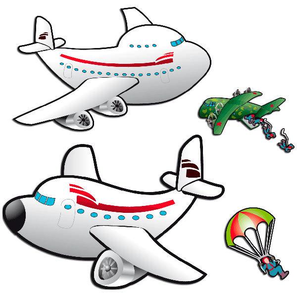 Kinderzimmer Wandtattoo: Flugzeuge und Fallschirmspringer