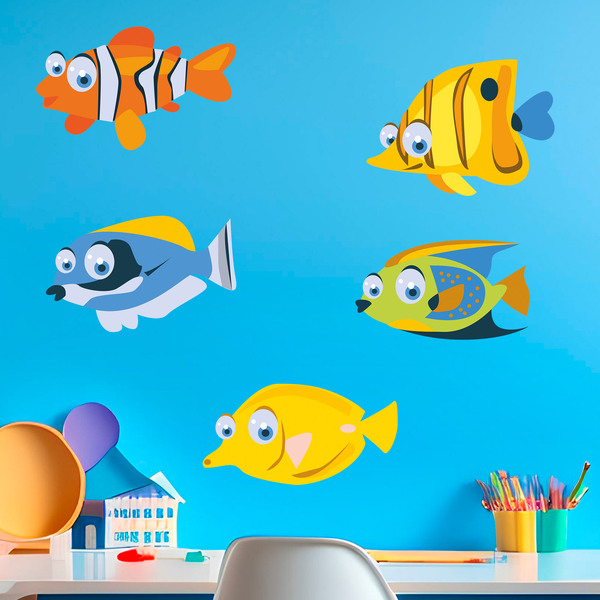 Kinderzimmer Wandtattoo: Kit von tropischen Fischen 1