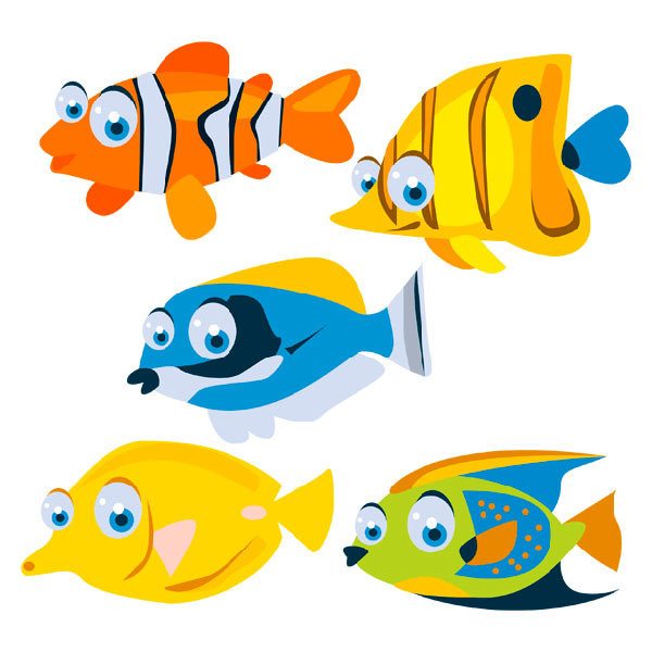Kinderzimmer Wandtattoo: Kit von tropischen Fischen