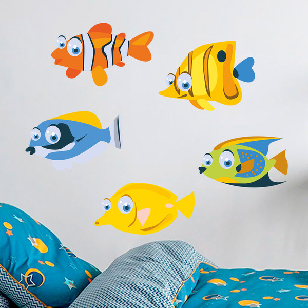 Kinderzimmer Wandtattoo: Kit von tropischen Fischen