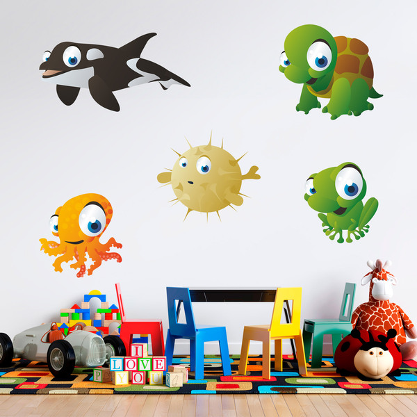 Kinderzimmer Wandtattoo: Aquarium Kit von marinen Wesen