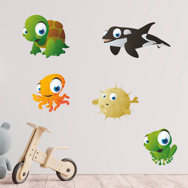 Kinderzimmer Wandtattoo: Aquarium Kit von marinen Wesen