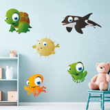 Kinderzimmer Wandtattoo: Aquarium Kit von marinen Wesen 5