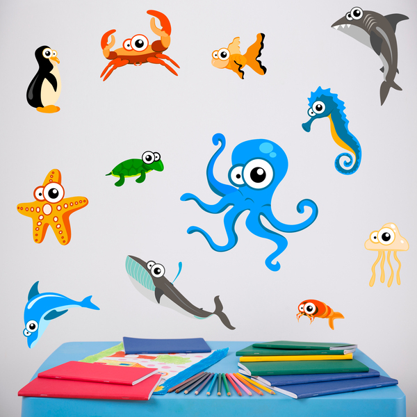 Kinderzimmer Wandtattoo: Kit Oktopus-Aquarium