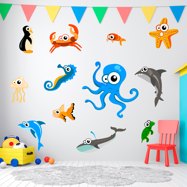 Kinderzimmer Wandtattoo: Kit Oktopus-Aquarium