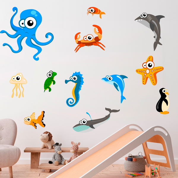 Kinderzimmer Wandtattoo: Kit Oktopus-Aquarium