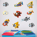 Kinderzimmer Wandtattoo: Set 10 Fische 4