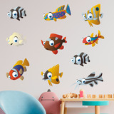 Kinderzimmer Wandtattoo: Set 10 Fische 5