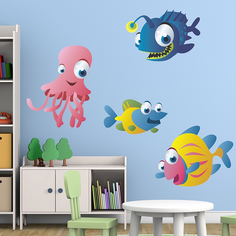 Kinderzimmer Wandtattoo: Tiefes Aquarium Kit