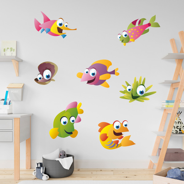 Kinderzimmer Wandtattoo: Seefisch-Set