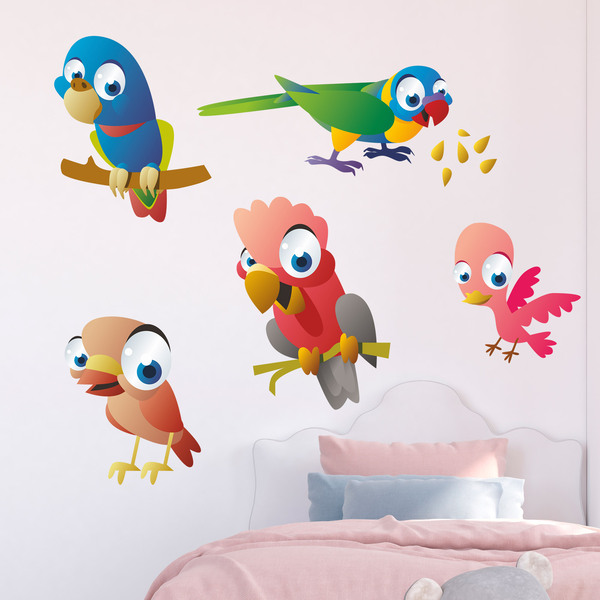 Kinderzimmer Wandtattoo: Exotischer Papageien-Kiy