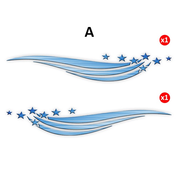 Wohnmobil aufkleber: Wellen und Sterne