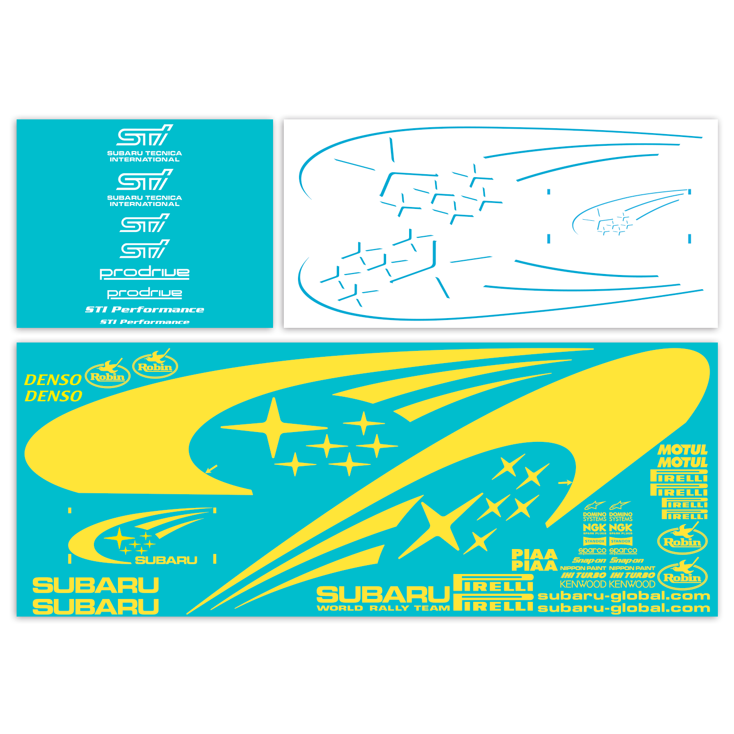 Aufkleber: Subaru Impreza WRC Vinyl-Aufkleber-Set