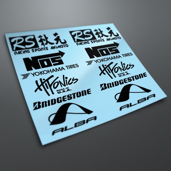 Aufkleber: Kit Tuning 18 Logos und Sporttexte