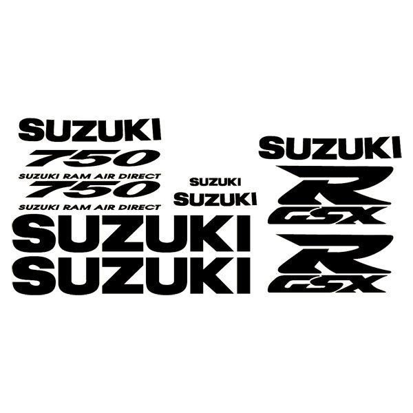 Aufkleber: GSX R750 1996 mit Typografie-Variationen