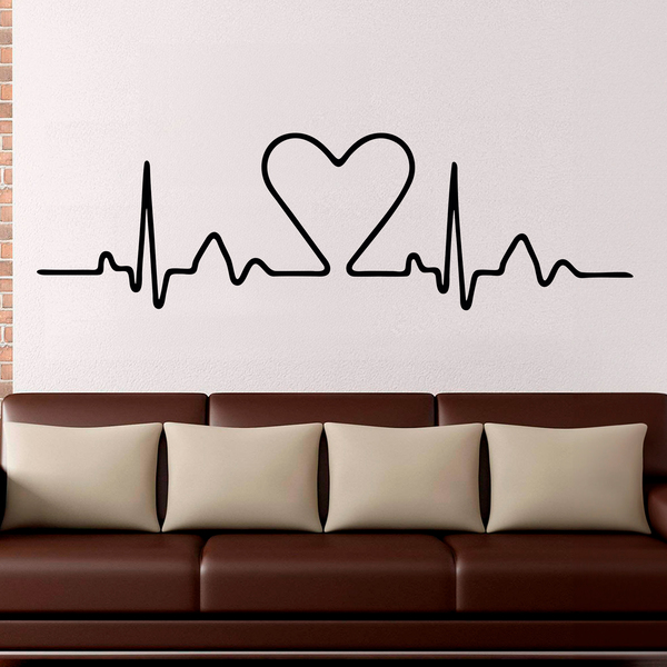 Wandtattoos: Kopfteil Bett Herz-Elektrokardiogramm 0