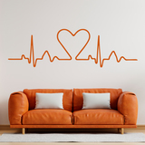 Wandtattoos: Kopfteil Bett Herz-Elektrokardiogramm 2