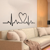 Wandtattoos: Kopfteil Bett Herz-Elektrokardiogramm 3