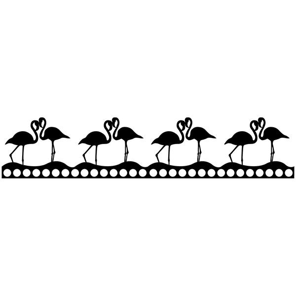 Wandtattoos: Bordüre Flamingos