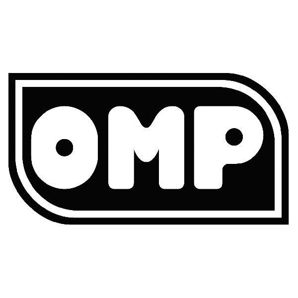 Aufkleber: OMP mit Durchbrochenen Buchstaben und Kreisf&ouml;rmige
