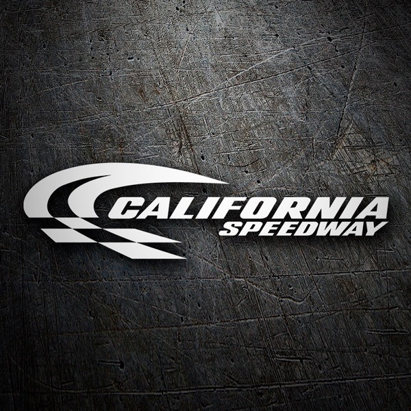 Aufkleber: California Speedway mit Kurvenlinien und Zielflagg