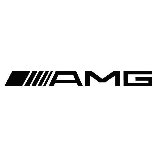 Aufkleber: Logotipo Mercedes AMG mit seitlichen Streifen