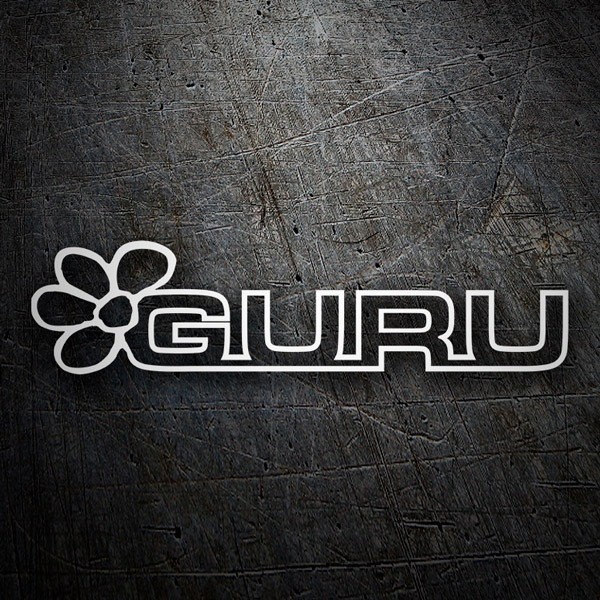 Aufkleber: Guru Logo Floral mit Durchbrochenen Buchstaben
