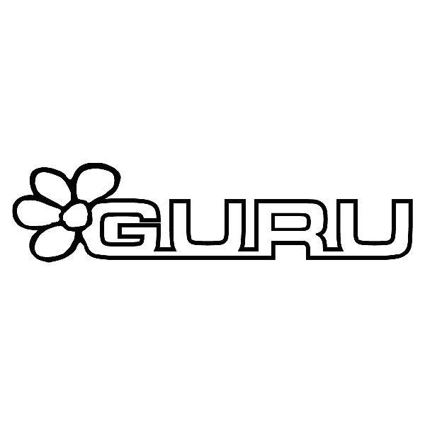 Aufkleber: Guru Logo Floral mit Durchbrochenen Buchstaben