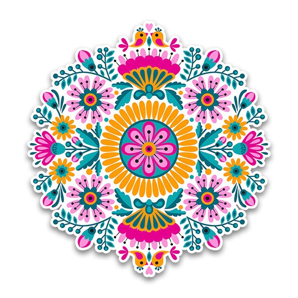 Wandtattoos: Vogel- und Blumenmandala
