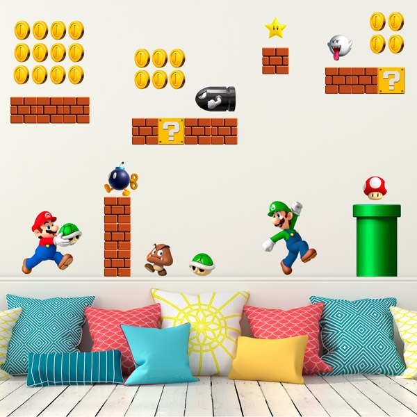 Super Mario Bros Wandtattoo-Set (60-teilig) 2/4