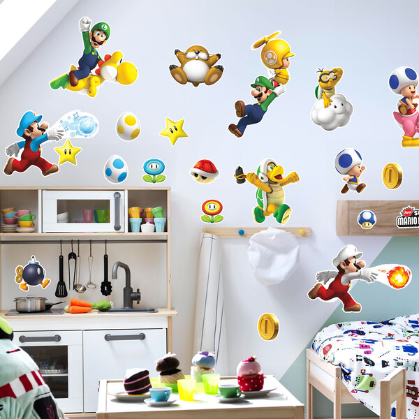 Kinderzimmer Wandtattoo: Set 35X Super Mario Bros. Wii