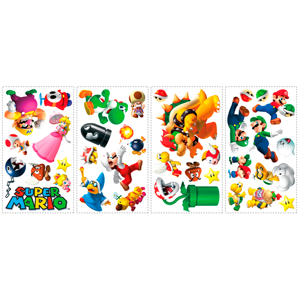 Kinderzimmer Wandtattoo: Set 35X Super Mario Verschiedene