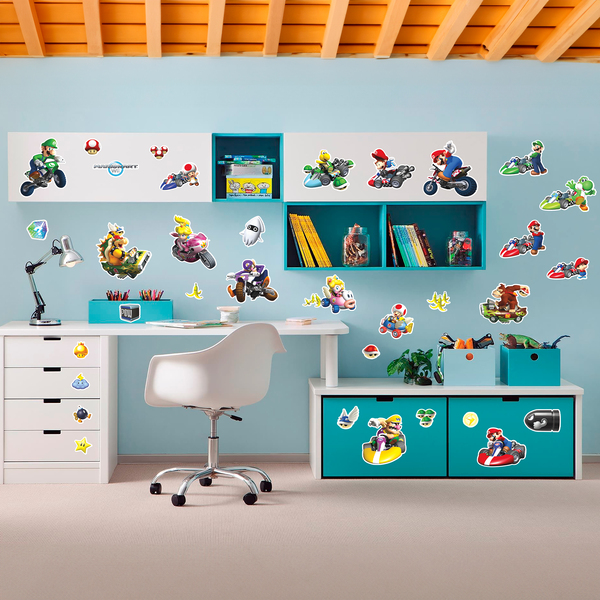 Kinderzimmer Wandtattoo: Set 34X Mario Kart Wii