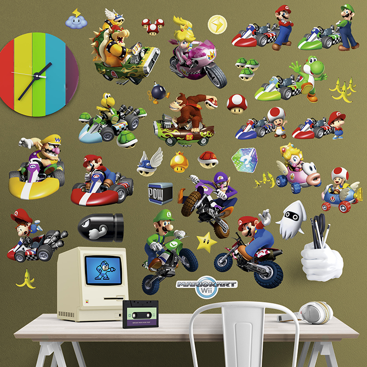 Kinderzimmer Wandtattoo: Set Mario Kart Wii