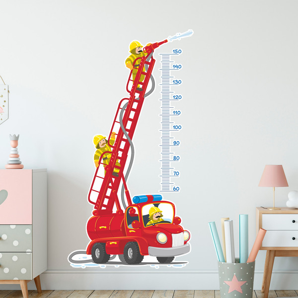 Kinderzimmer Wandtattoo: Messlatte Feuerwehrfahrzeug
