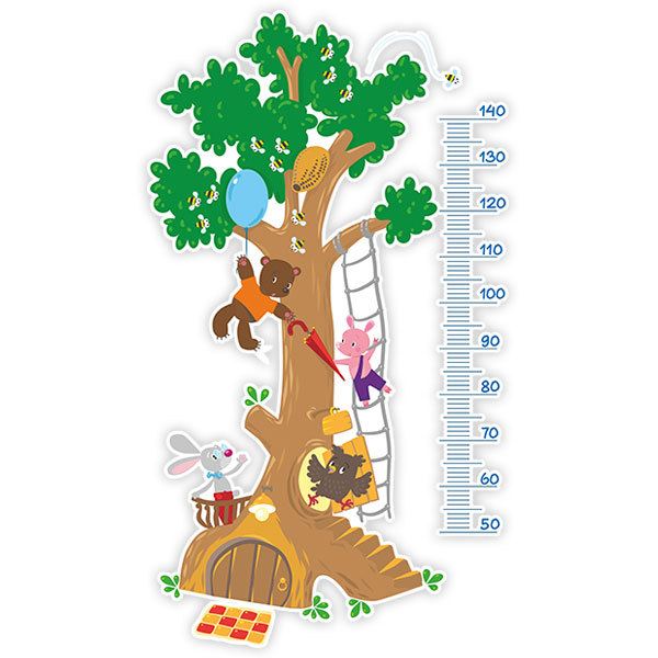 Kinderzimmer Wandtattoo: Messlatte Tierbaum