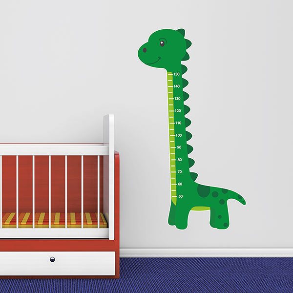 Kinderzimmer Wandtattoo: Messlatte Grüner Dinosaurier