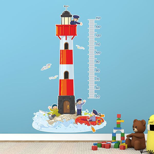Kinderzimmer Wandtattoo: Messlatte Maritimer Leuchtturm
