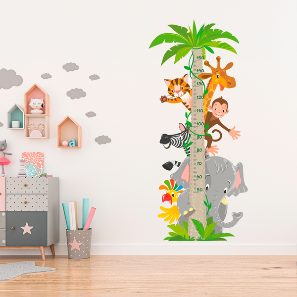 Kinderzimmer Wandtattoo: Messlatte Dschungeltiere