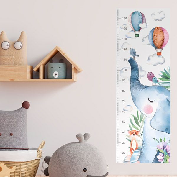 Kinderzimmer Wandtattoo: Elefant und Ballonmeter