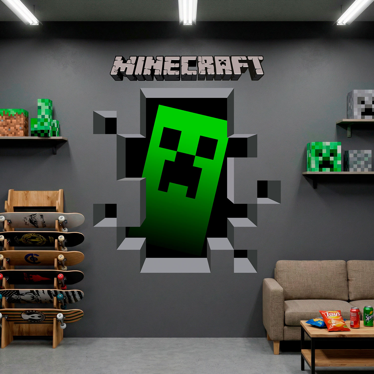 Wandtattoos: Minecraft 3D 1